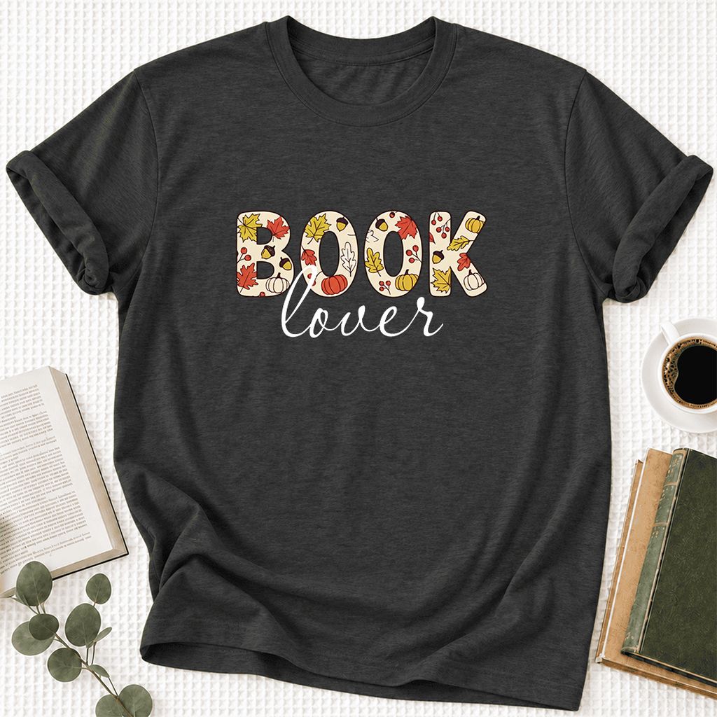 Book Lover Ultra-Soft Cotton T-Shirt | Book Lover Gift Dark Grey Heather