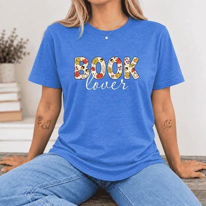 Book Lover Ultra-Soft Cotton T-Shirt | Book Lover Gift Heather True Royal