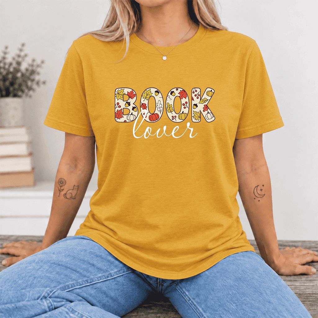 Book Lover Ultra-Soft Cotton T-Shirt | Book Lover Gift Mustard