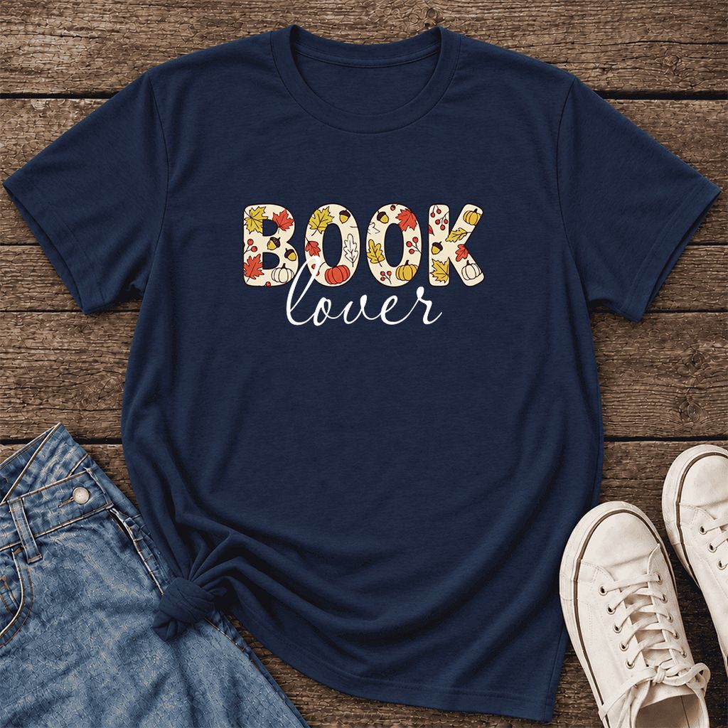 Book Lover Ultra-Soft Cotton T-Shirt | Book Lover Gift Navy