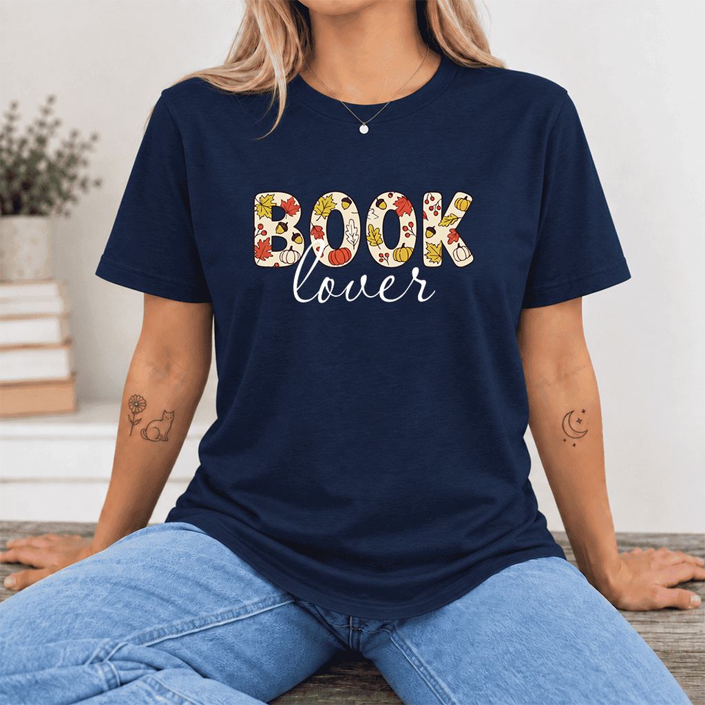Book Lover Ultra-Soft Cotton T-Shirt | Book Lover Gift Navy