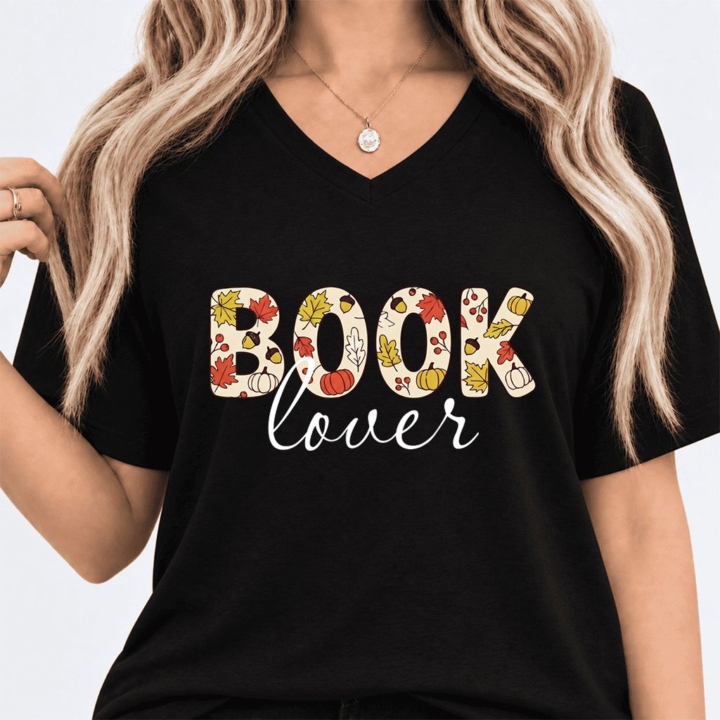 Book Lover Ultra-Soft V-Neck | Book Lover Gift Black