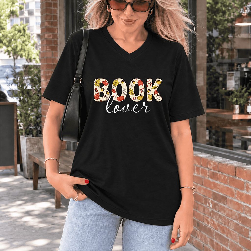 Book Lover Ultra-Soft V-Neck | Book Lover Gift Black