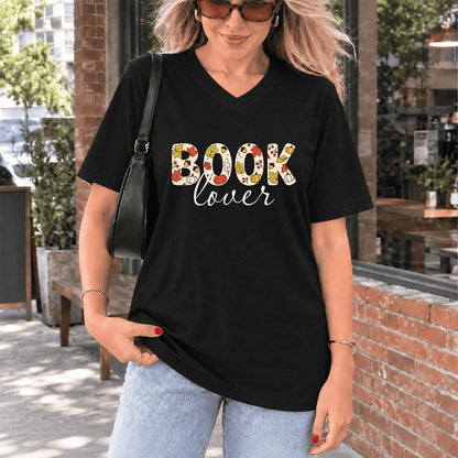 Book Lover Ultra-Soft V-Neck | Book Lover Gift Black