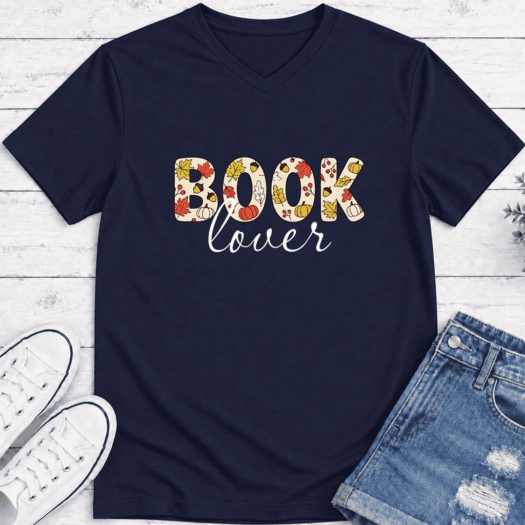 Book Lover Ultra-Soft V-Neck | Book Lover Gift Navy