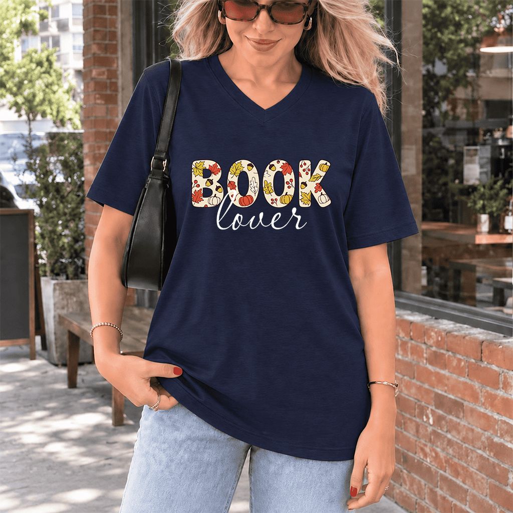 Book Lover Ultra-Soft V-Neck | Book Lover Gift Navy