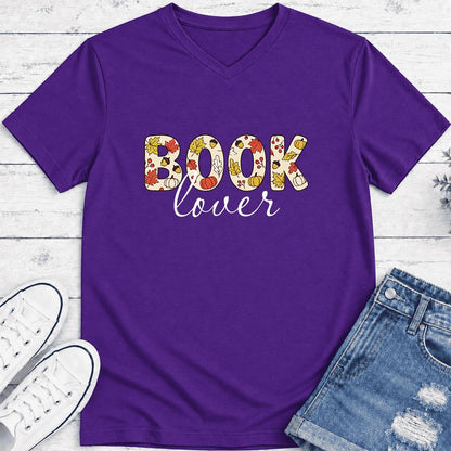 Book Lover Ultra-Soft V-Neck | Book Lover Gift Team Purple
