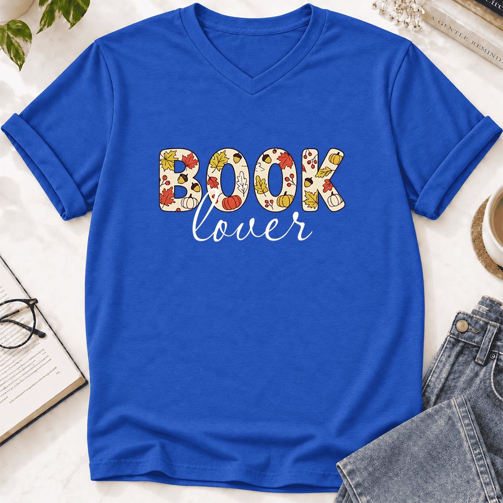 Book Lover Ultra-Soft V-Neck | Book Lover Gift True Royal