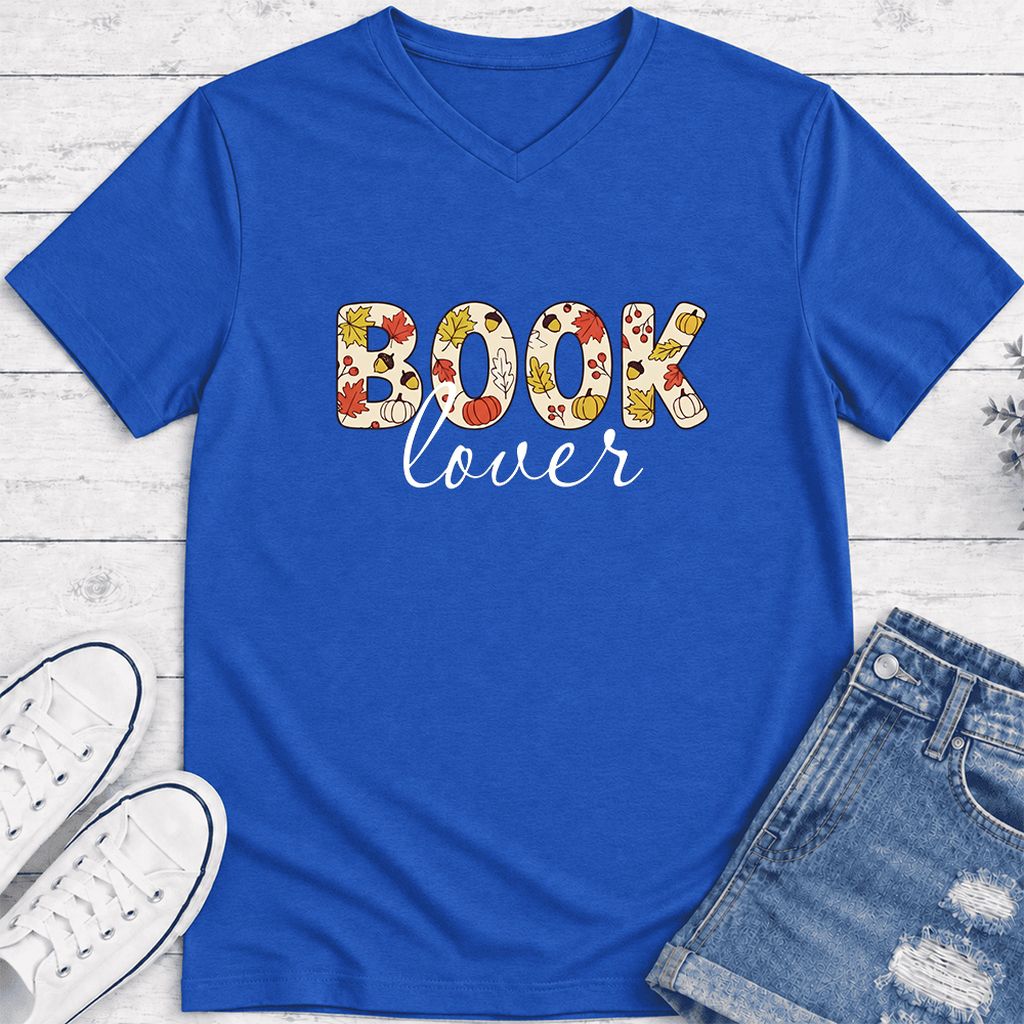 Book Lover Ultra-Soft V-Neck | Book Lover Gift True Royal