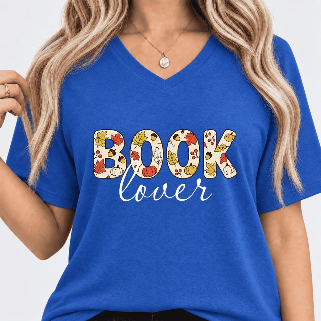 Book Lover Ultra-Soft V-Neck | Book Lover Gift True Royal