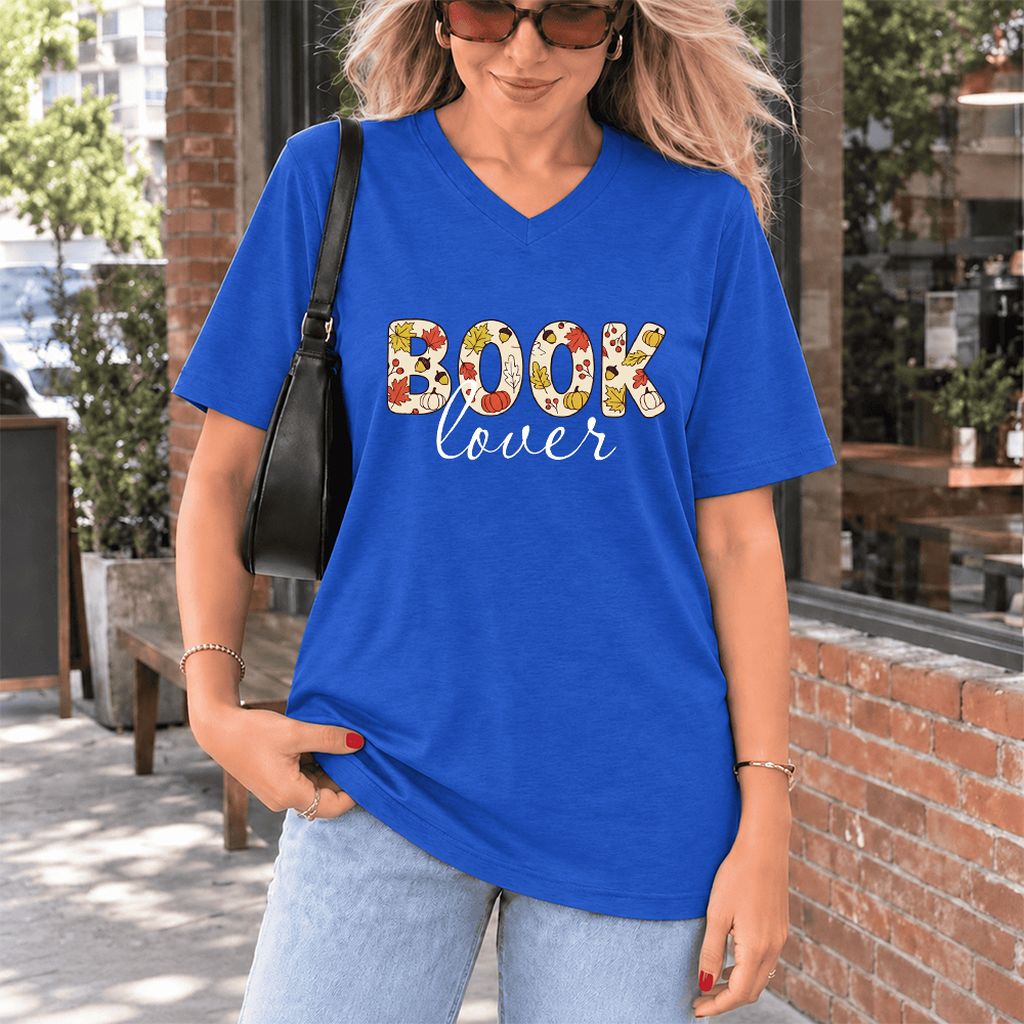 Book Lover Ultra-Soft V-Neck | Book Lover Gift True Royal