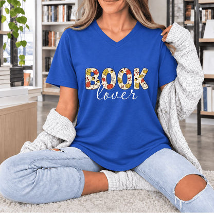 Book Lover Ultra-Soft V-Neck | Book Lover Gift True Royal