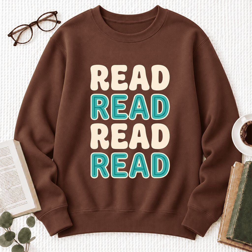 Read Read Read Read Softstyle Sweatshirt | Simple Book Lover Gift Cocoa