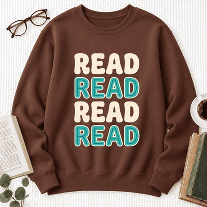 Read Read Read Read Softstyle Sweatshirt | Simple Book Lover Gift Cocoa