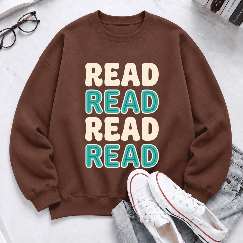 Read Read Read Read Softstyle Sweatshirt | Simple Book Lover Gift Cocoa