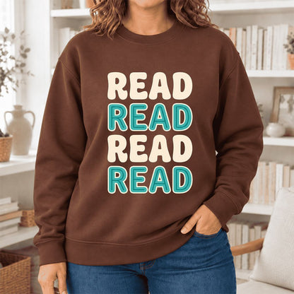 Read Read Read Read Softstyle Sweatshirt | Simple Book Lover Gift Cocoa