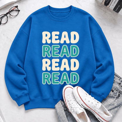 Read Read Read Read Softstyle Sweatshirt | Simple Book Lover Gift Royal