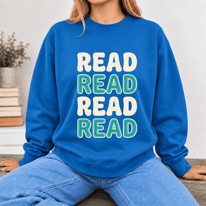 Read Read Read Read Softstyle Sweatshirt | Simple Book Lover Gift Royal