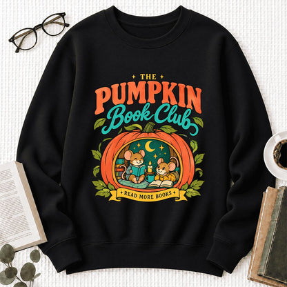 The Pumpkin Book Club Softstyle Sweatshirt | Halloween Reader Gift Black