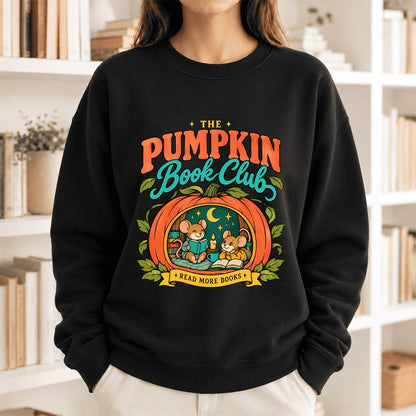 The Pumpkin Book Club Softstyle Sweatshirt | Halloween Reader Gift Black