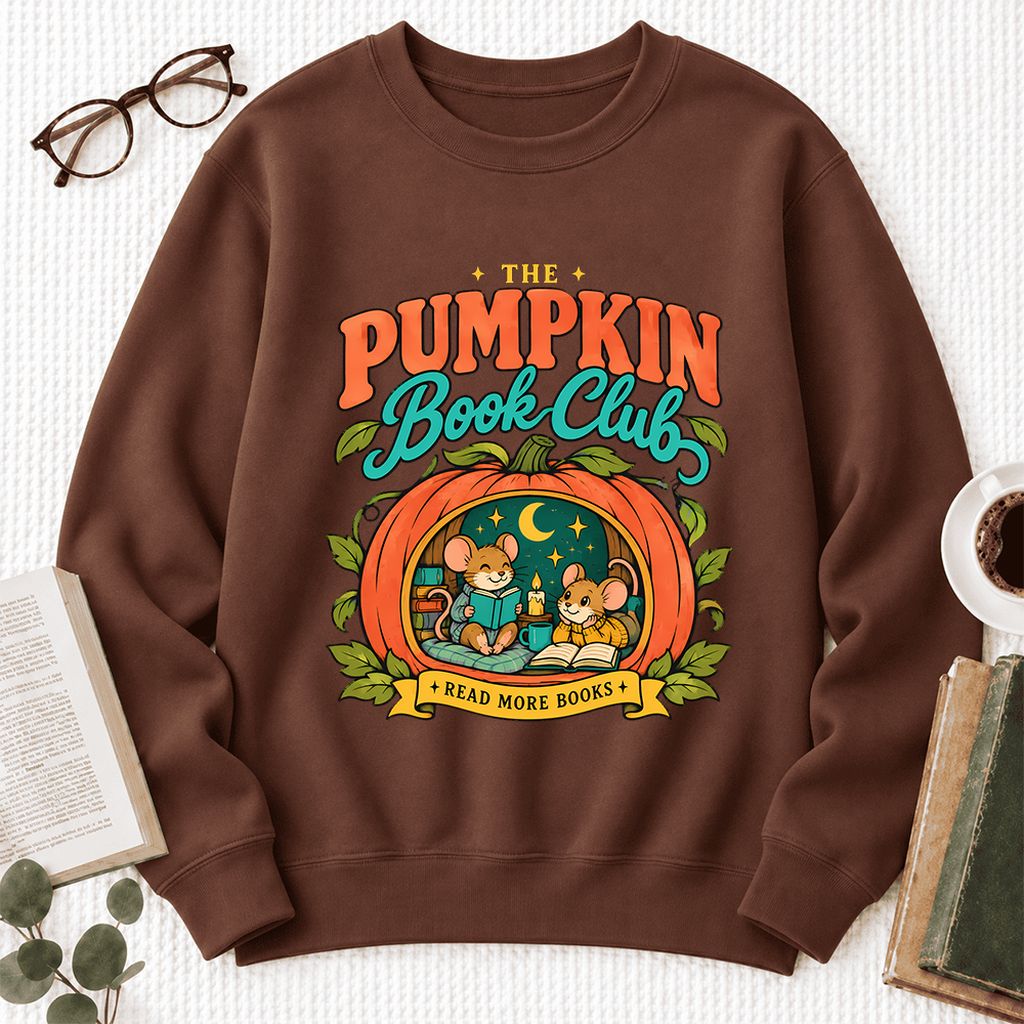 The Pumpkin Book Club Softstyle Sweatshirt | Halloween Reader Gift Cocoa