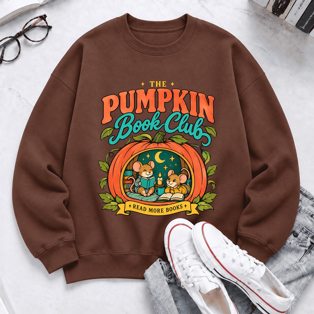 The Pumpkin Book Club Softstyle Sweatshirt | Halloween Reader Gift Cocoa