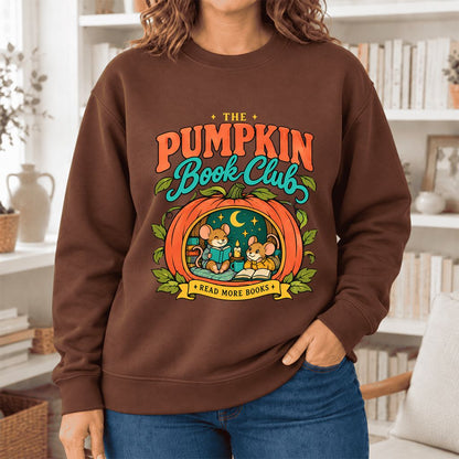 The Pumpkin Book Club Softstyle Sweatshirt | Halloween Reader Gift Cocoa
