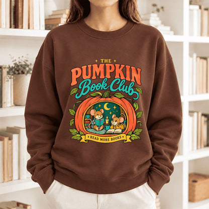 The Pumpkin Book Club Softstyle Sweatshirt | Halloween Reader Gift Cocoa