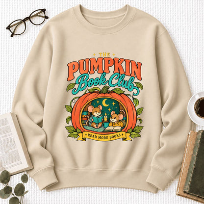 The Pumpkin Book Club Softstyle Sweatshirt | Halloween Reader Gift Sand