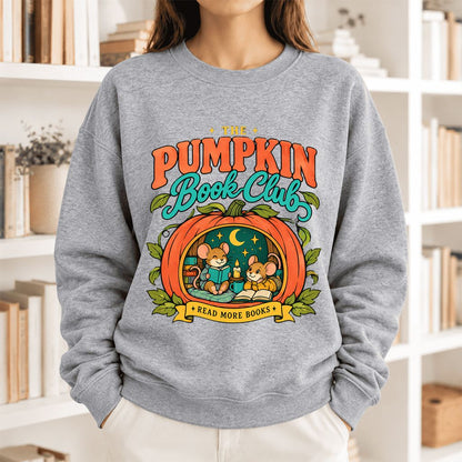 The Pumpkin Book Club Softstyle Sweatshirt | Halloween Reader Gift Sport Grey