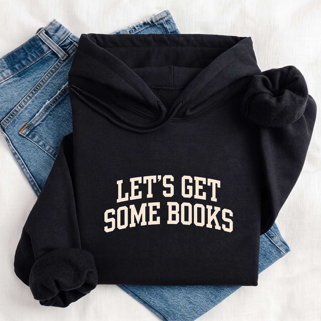 Let's Get Some Books Softstyle Hoodie | Book Lover Gift Black