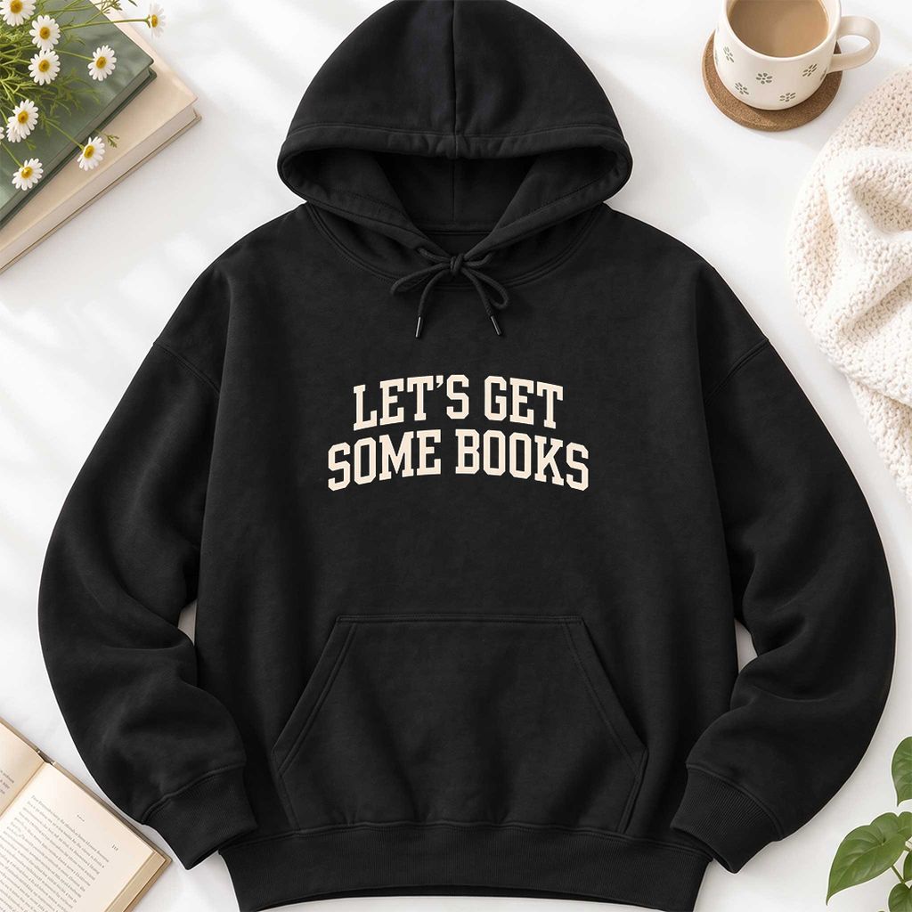Let's Get Some Books Softstyle Hoodie | Book Lover Gift Black