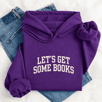 Let's Get Some Books Softstyle Hoodie | Book Lover Gift Purple