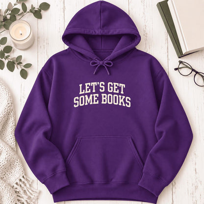 Let's Get Some Books Softstyle Hoodie | Book Lover Gift Purple