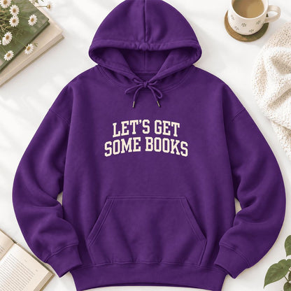 Let's Get Some Books Softstyle Hoodie | Book Lover Gift Purple