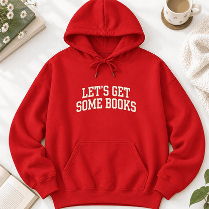 Let's Get Some Books Softstyle Hoodie | Book Lover Gift Red