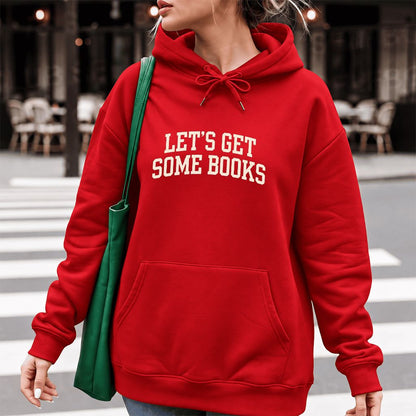 Let's Get Some Books Softstyle Hoodie | Book Lover Gift Red