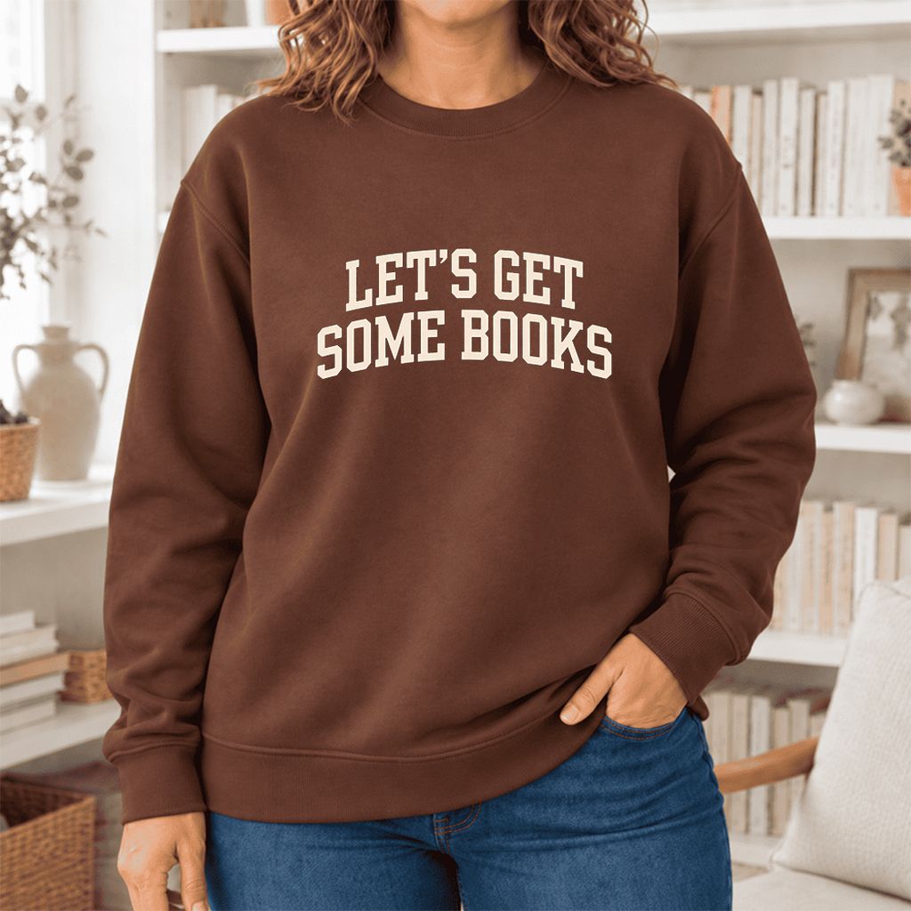 Let's Get Some Books Softstyle Sweatshirt | Book Lover Gift Cocoa