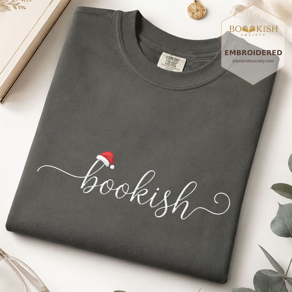 Bookish Embroidered T-Shirt | Christmas Reader Gift Pepper