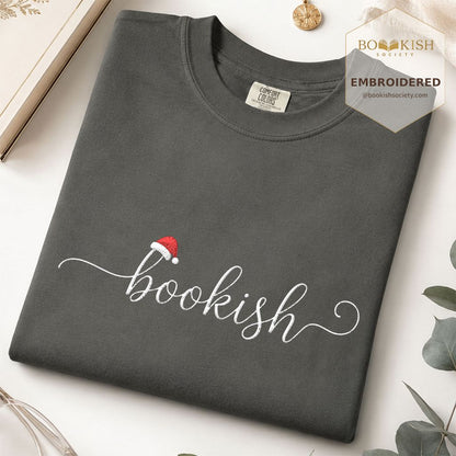 Bookish Embroidered T-Shirt | Christmas Reader Gift Pepper