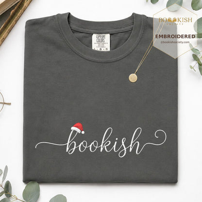 Bookish Embroidered T-Shirt | Christmas Reader Gift Pepper