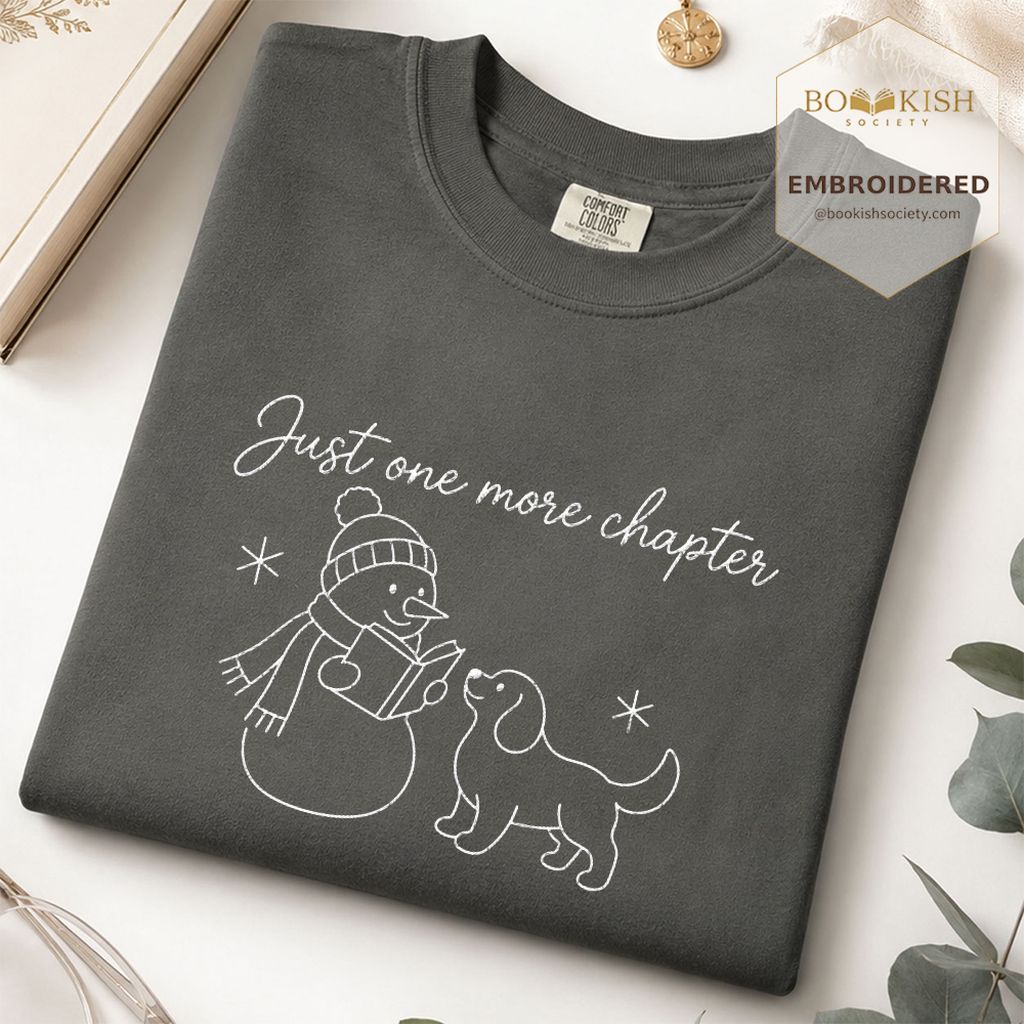 Just One More Chapter Embroidered T-Shirt | Christmas Reader Gift Pepper