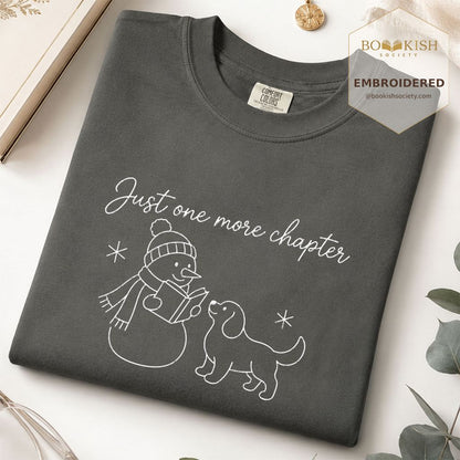 Just One More Chapter Embroidered T-Shirt | Christmas Reader Gift Pepper