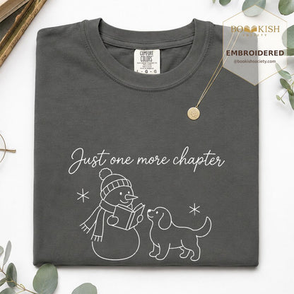Just One More Chapter Embroidered T-Shirt | Christmas Reader Gift Pepper