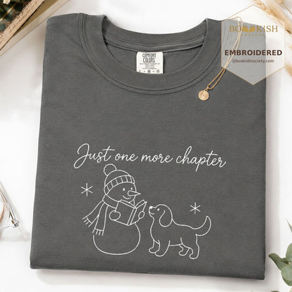 Just One More Chapter Embroidered T-Shirt | Christmas Reader Gift Pepper