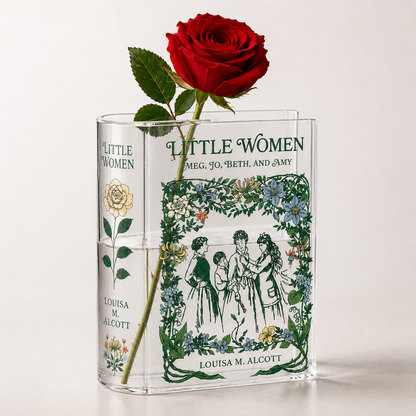 Little Women Acrylic Book Vase Book Lover Gift