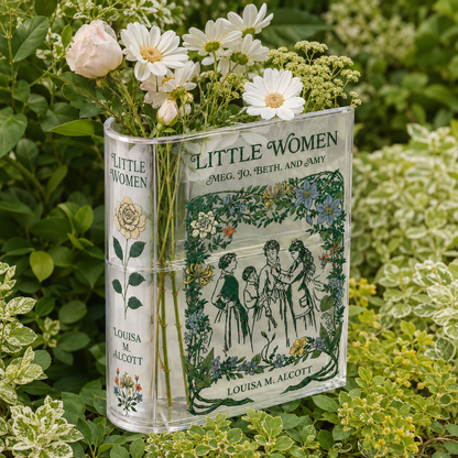 Little Women Acrylic Book Vase Book Lover Gift