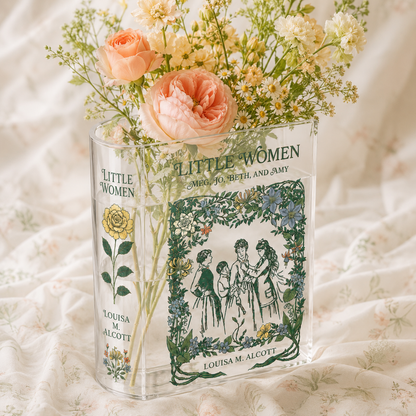 Little Women Acrylic Book Vase Book Lover Gift