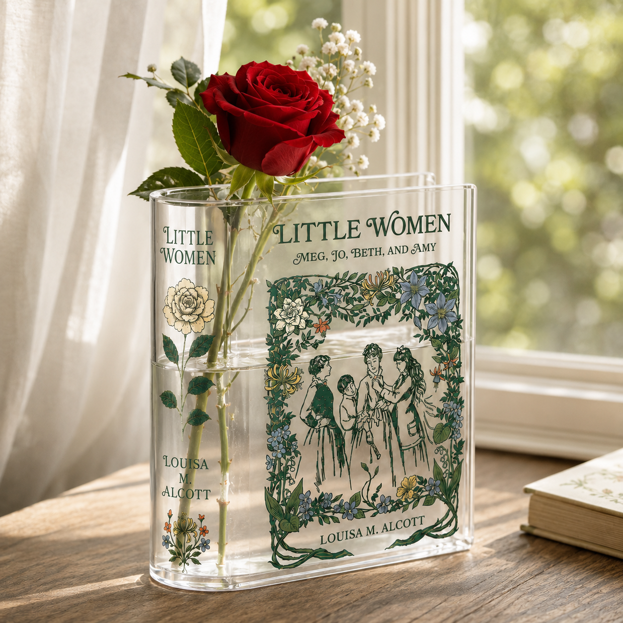Little Women Acrylic Book Vase Book Lover Gift