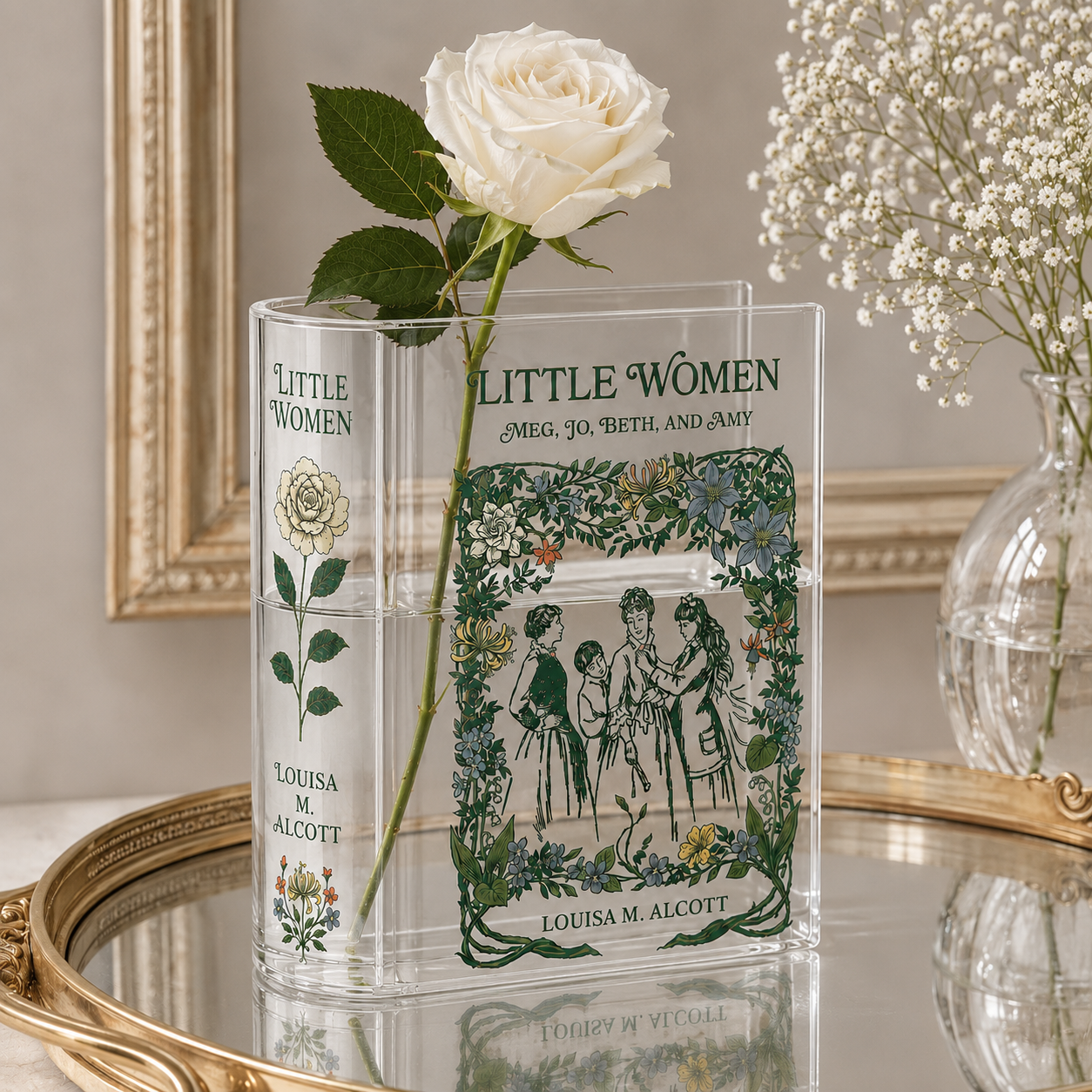 Little Women Acrylic Book Vase Book Lover Gift